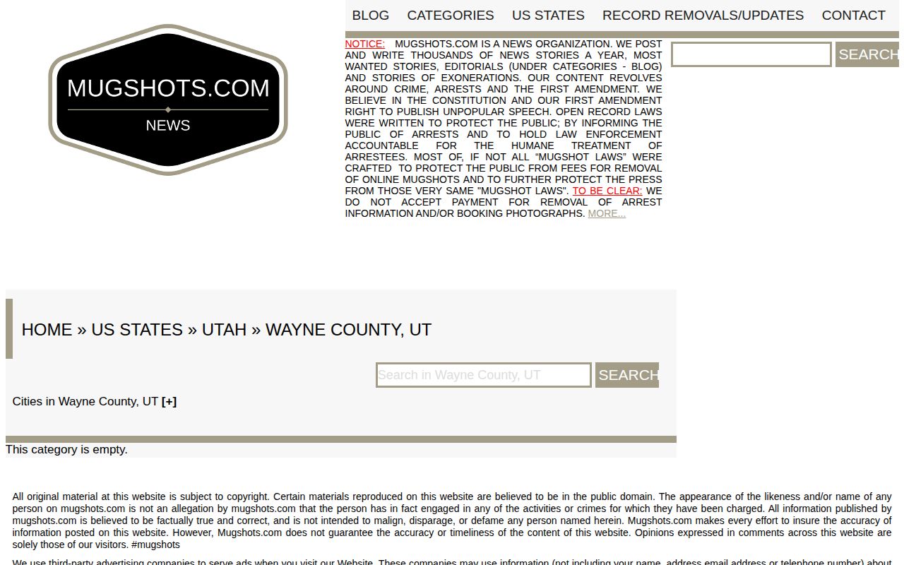 Wayne County unofficial mugshot category coverage gap