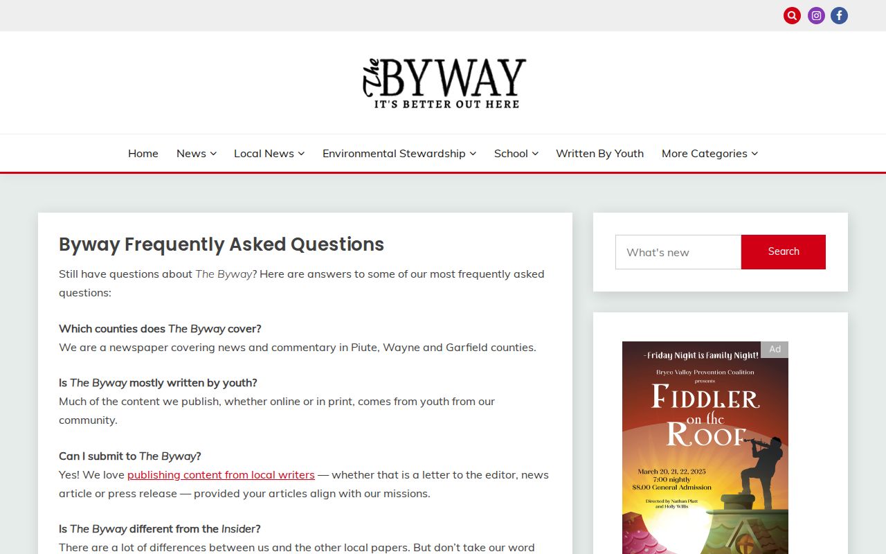 Wayne County community-news coverage information from The Byway