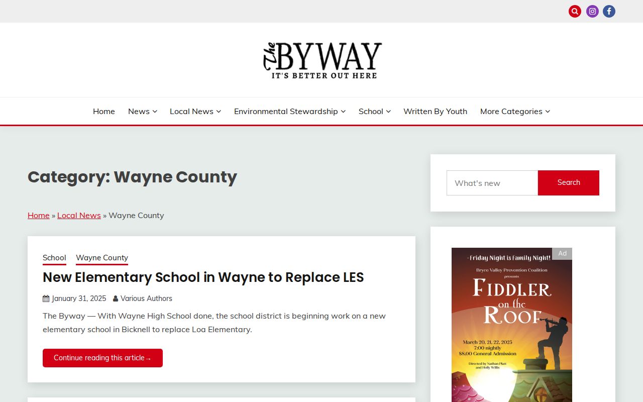 Wayne County local-news archive at The Byway