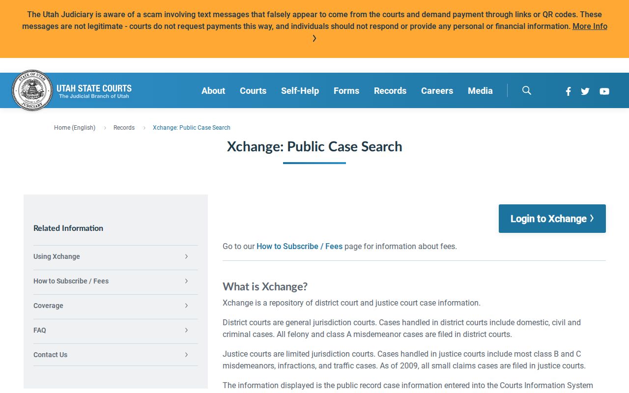 Wayne County warrant record follow-up through Utah Courts Xchange