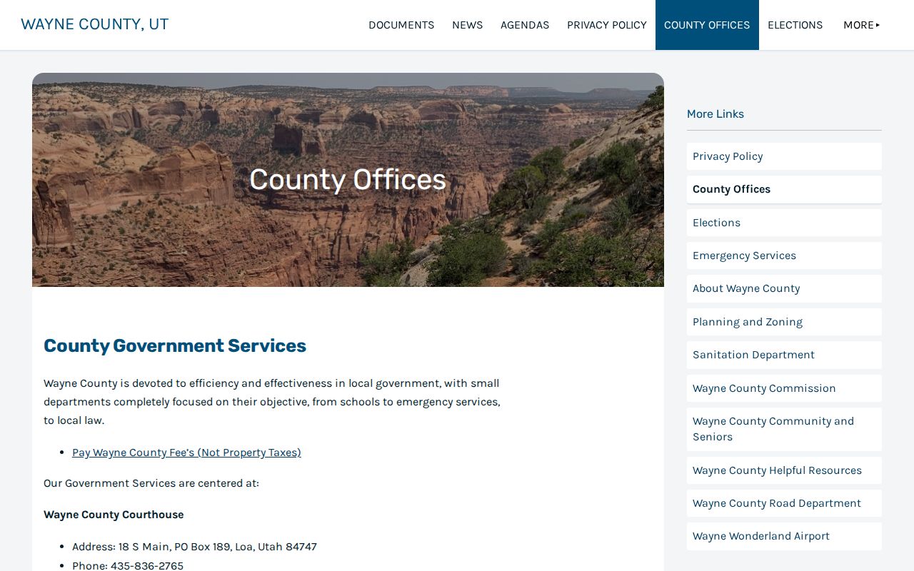Wayne County Sheriff's Office warrant-record contact page
